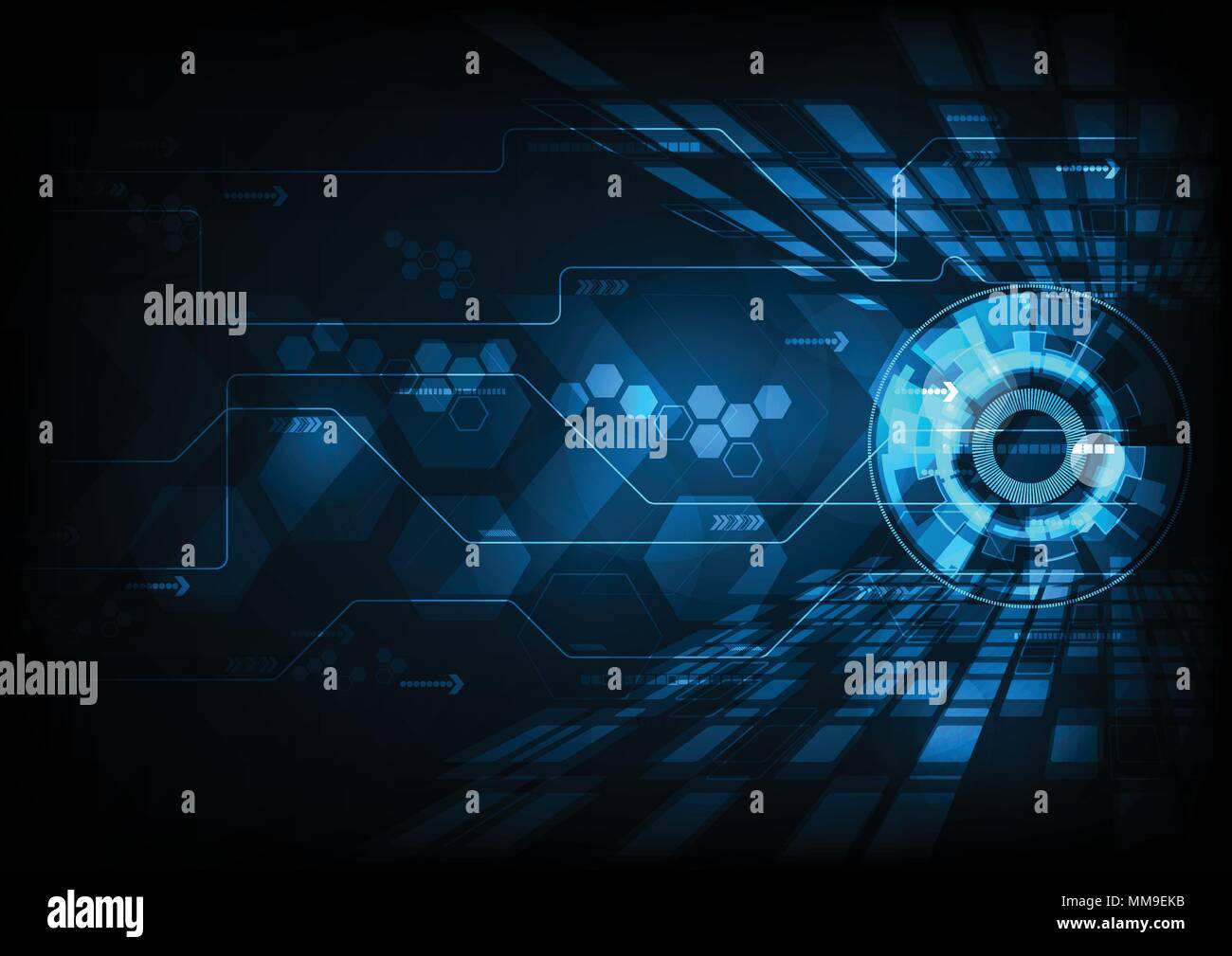 Abstract Blue Computer Technology