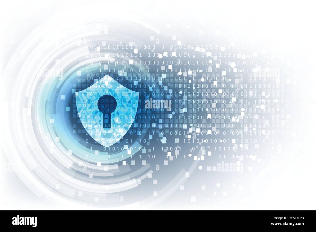 Internet technology cyber security concept of protect computer virus attack. Stock Vector