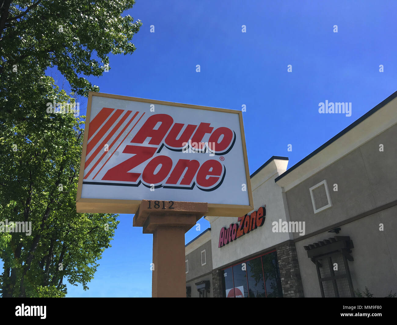 Autozone Store and Sign in San Jose California Stock Photo
