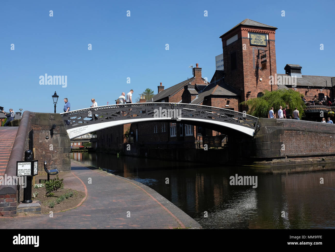 The canal network in the centre of Birmingham,England Stock Photo