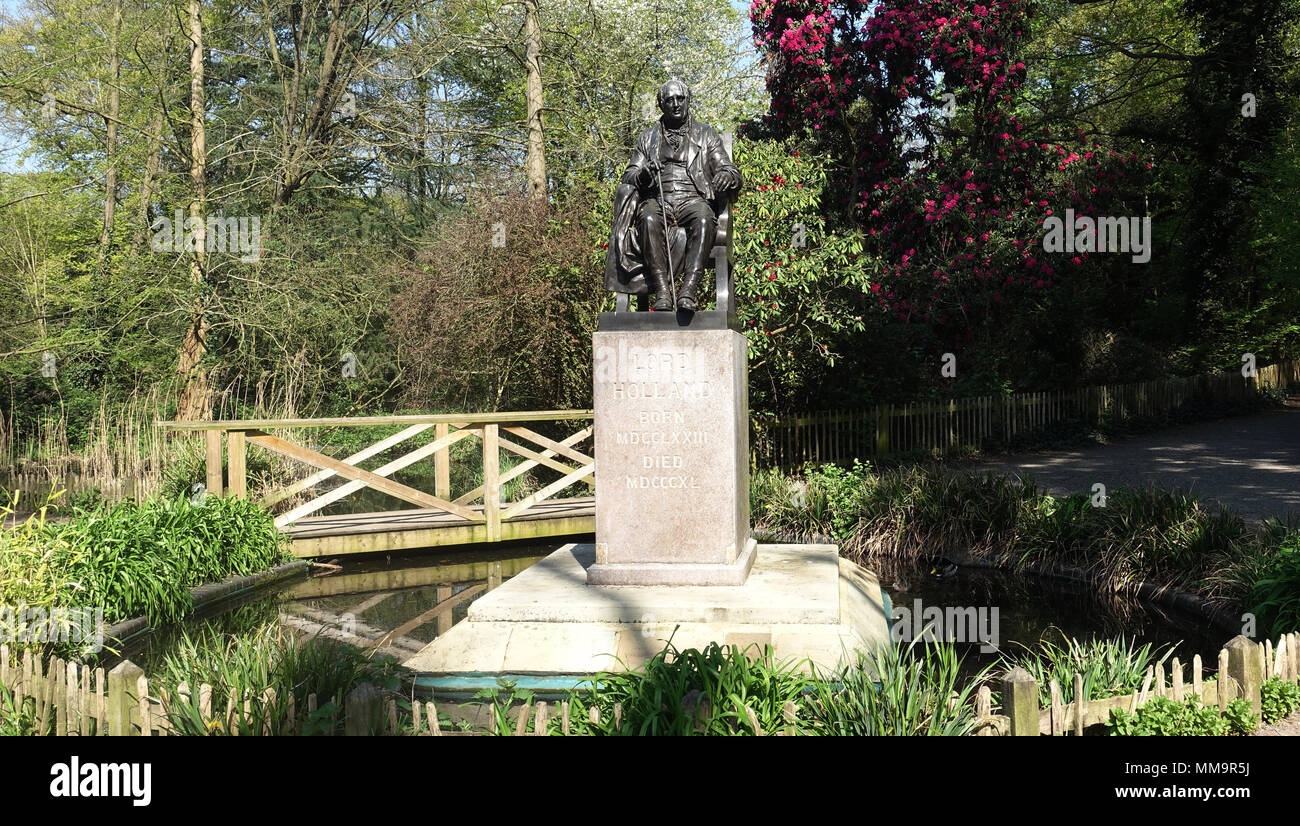 Lord Holland sculpture in Holland Park London UK Stock Photo - Alamy