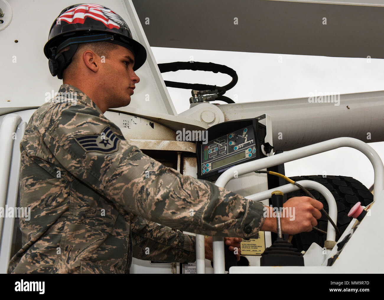 staff-sgt-robert-cook-791st-maintenance-squadron-mechanical-and-pneudraulics-section-trainer-tests-a-crane-s-controls-at-minot-air-force-base-n-d-sept-21-2017-periodic-equipment-repair-and-maintenance-ensures-the
