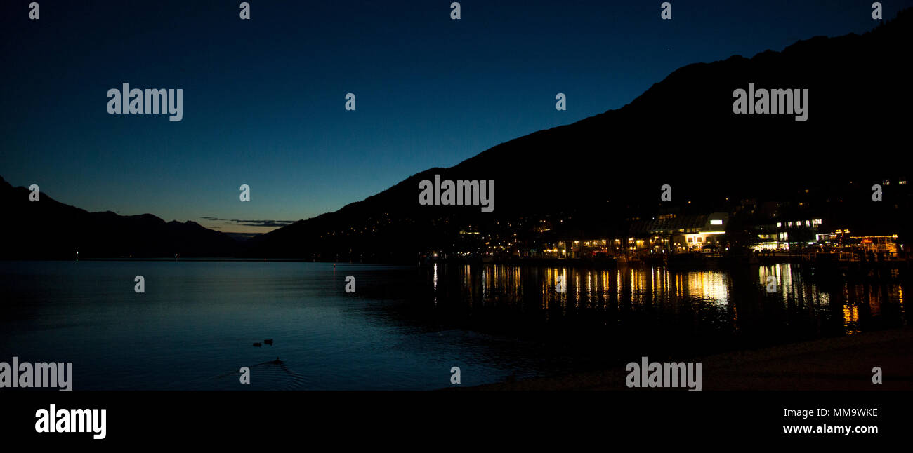 Queenstown at night Stock Photo Alamy