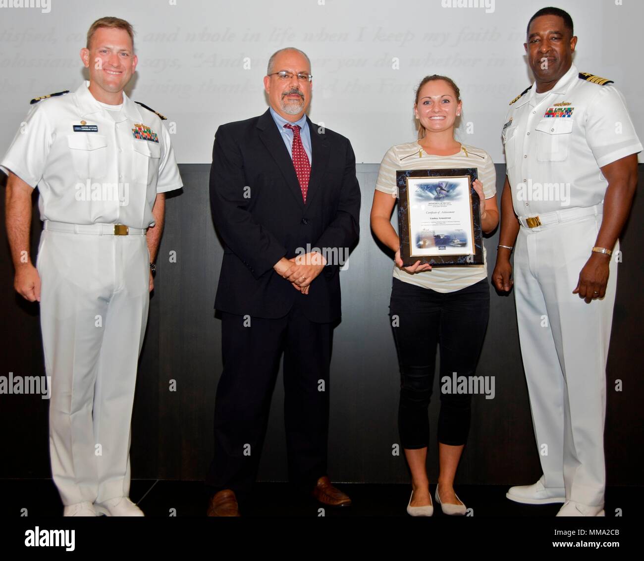 DAHLGREN, Va. Lindsey Armentrout receives her certificate of