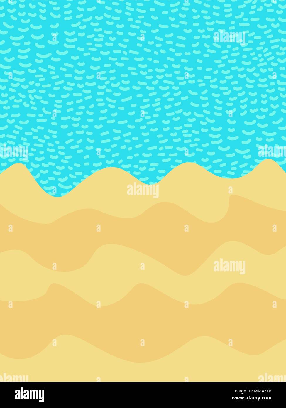background is sea and beach sand in zigzag and waves. summer poster Stock Vector