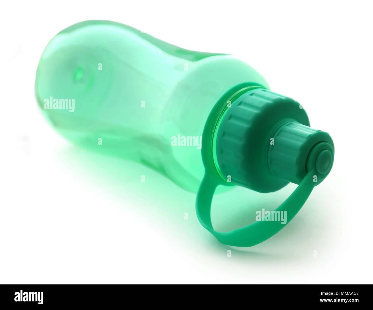 Green water bottle over white background Stock Photo - Alamy