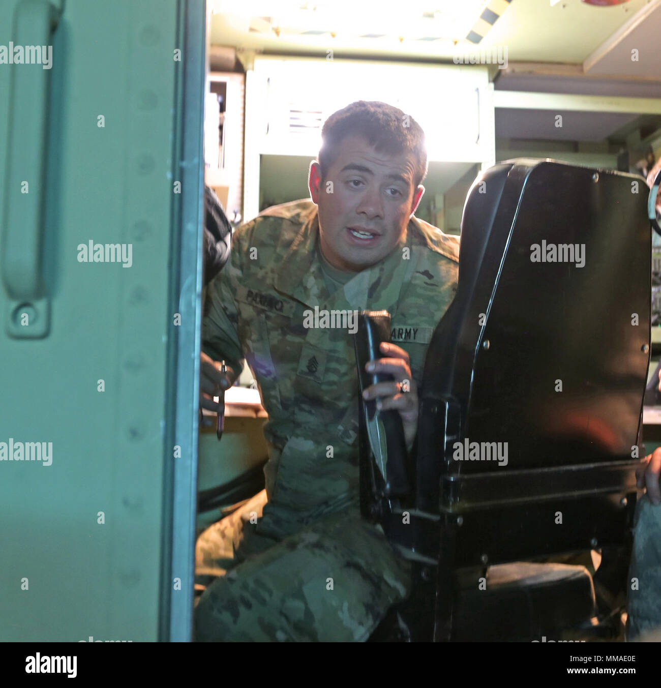 Staff Sgt. Derek Paxio, a fire direction control specialist with