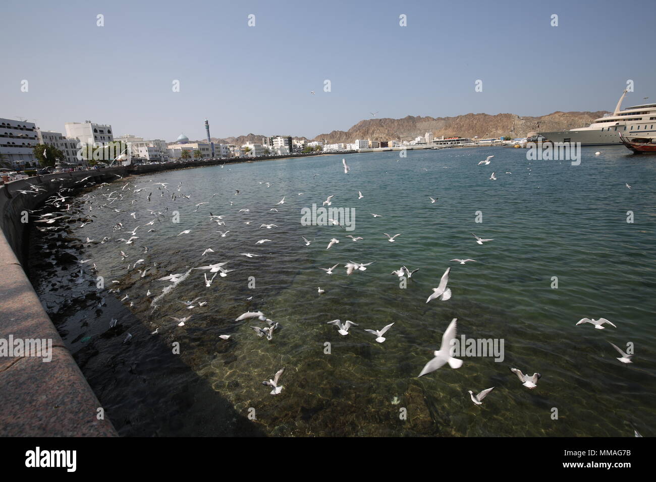 Port Sultan Qaboos - Al Lawati Mosque - Muscat - Sultanate of Oman Stock Photo