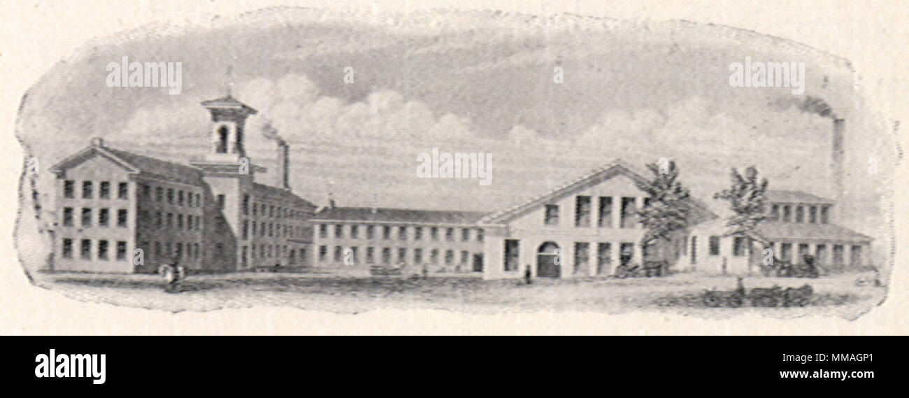 The Benedict & Burnham Factory. Waterbury. 1858 Stock Photo