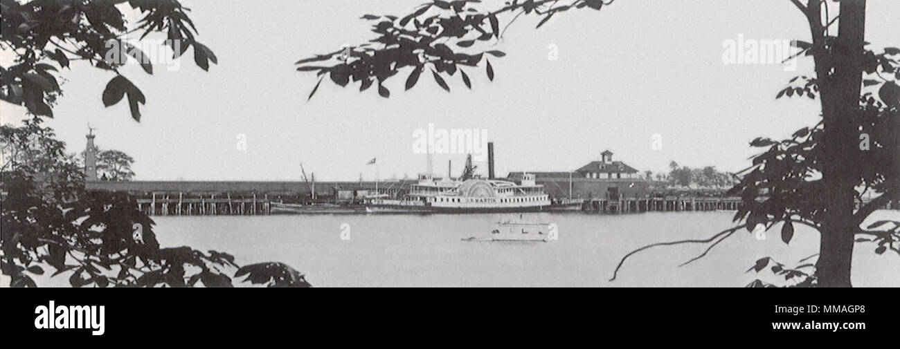 Wilson Point Steamboat Pier. Norwalk. 1890 Stock Photo Alamy