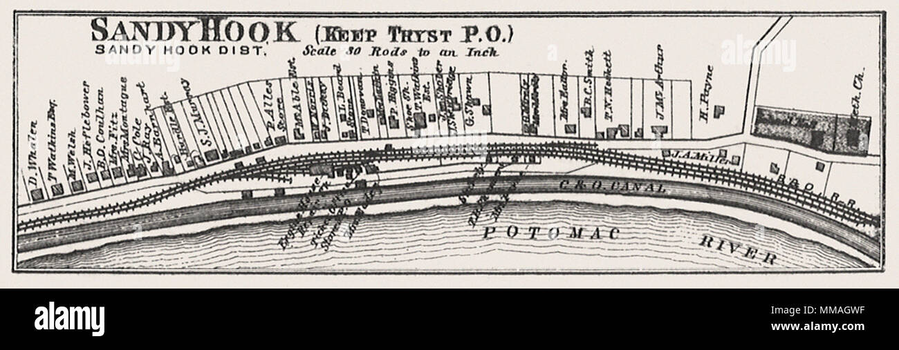Map of Sandy Hook. 1877 Stock Photo Alamy