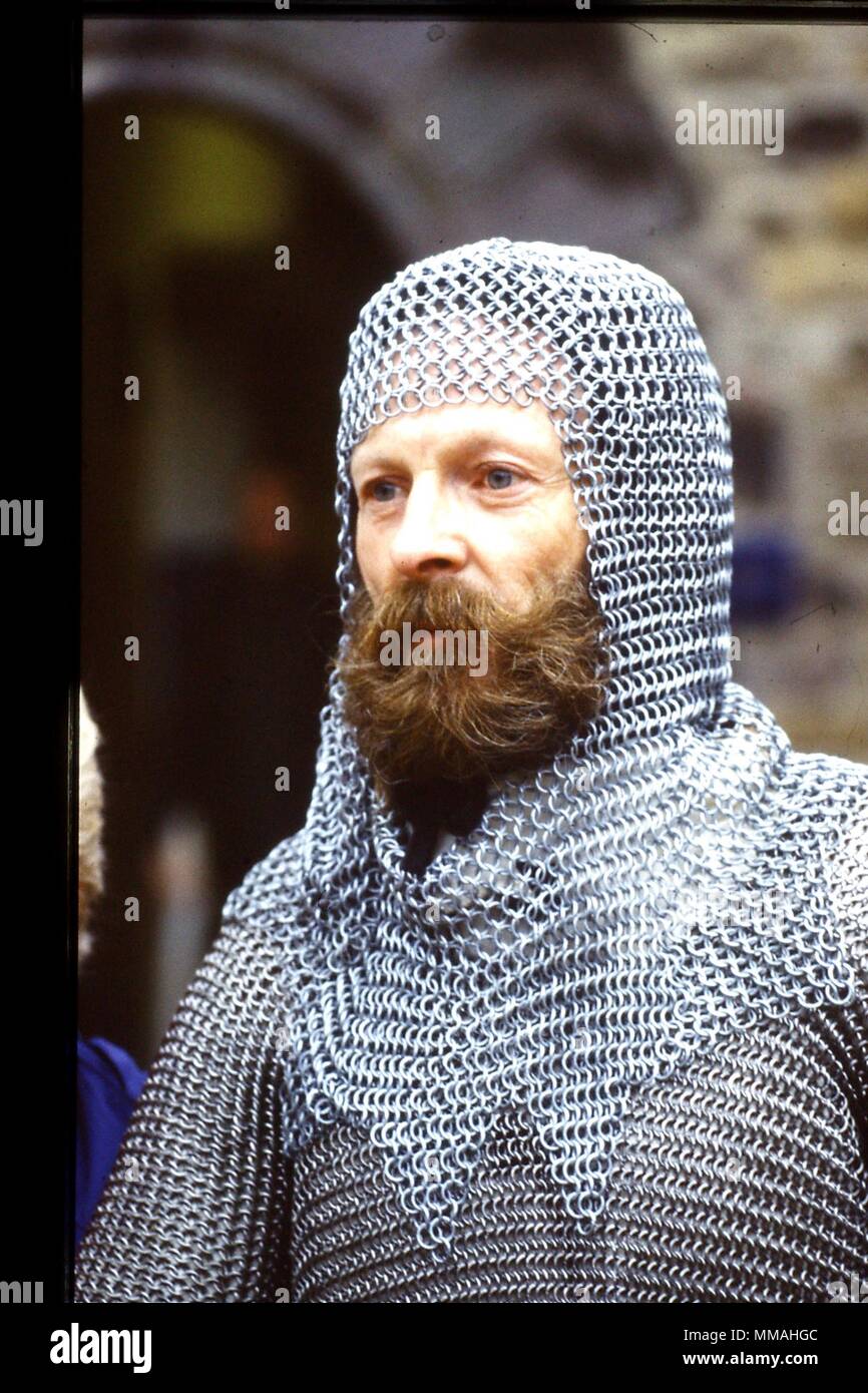 Medieval Knight Wearing Chainmail Stock Photo