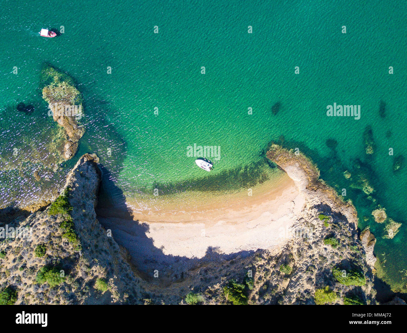 Aerial view small beach rocks hi-res stock photography and images - Alamy