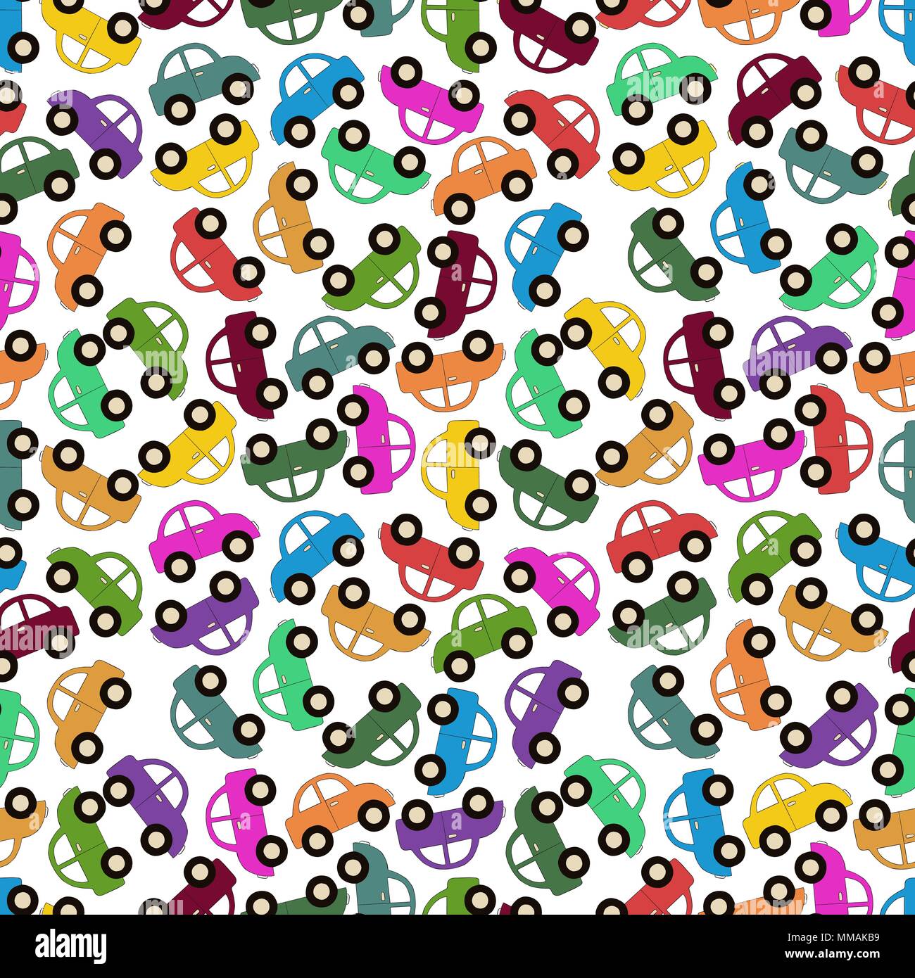 Seamless pattern background with cartoon car. Toy transport vector ...