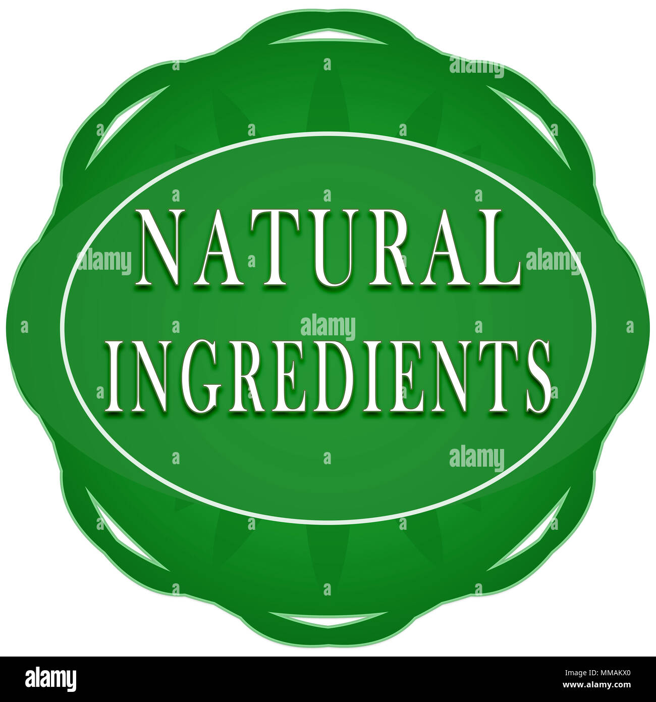 Natural ingredients badge, icon, logo. Isolated Stock Photo