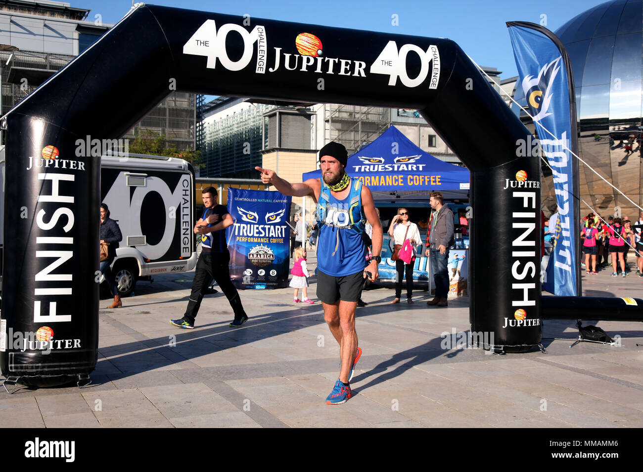 Ben Smith pictured in Bristol before starting his 401st Marathon to complete his 401 Challange of a marathon a day for 401 days. Stock Photo