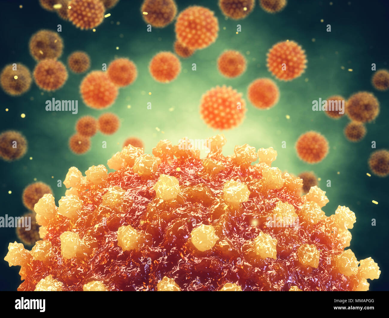 Chronic liver disease can be caused by a viral hepatitis infection, Hepatitis virus Stock Photo