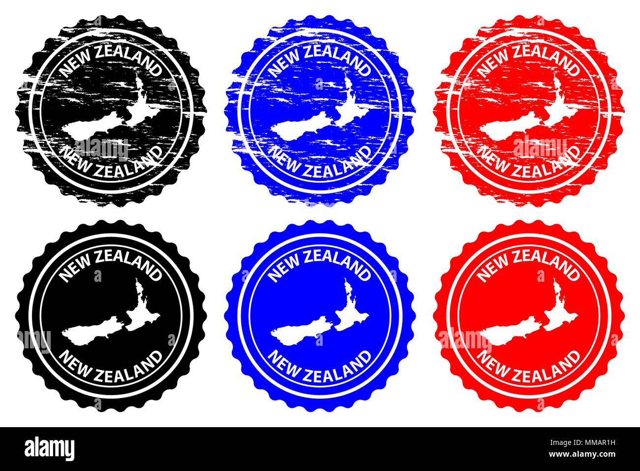 New Zealand rubber stamp vector, New Zealand map pattern sticker