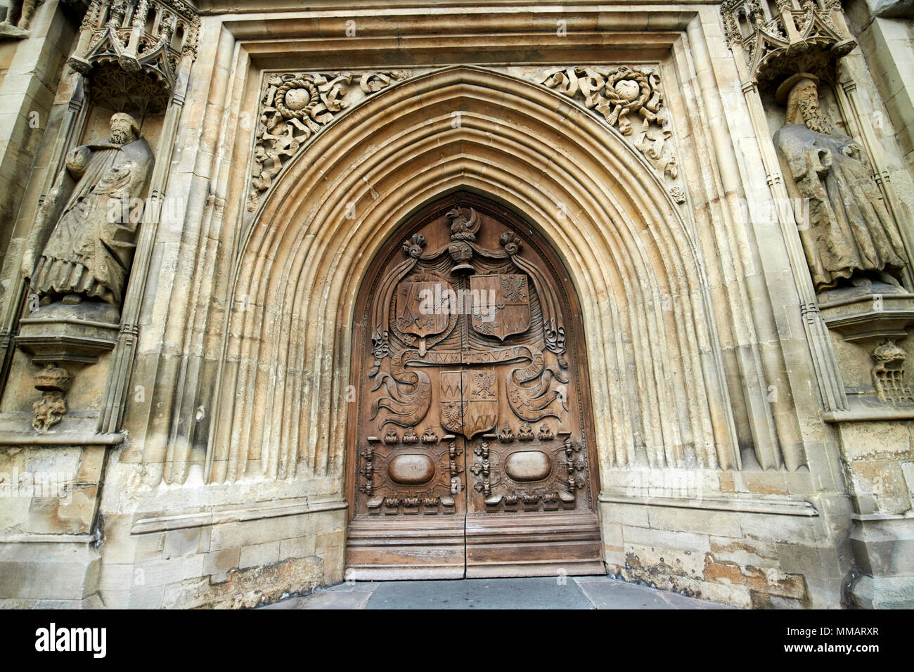 statues of st peter and st paul either side of the large carved west ...