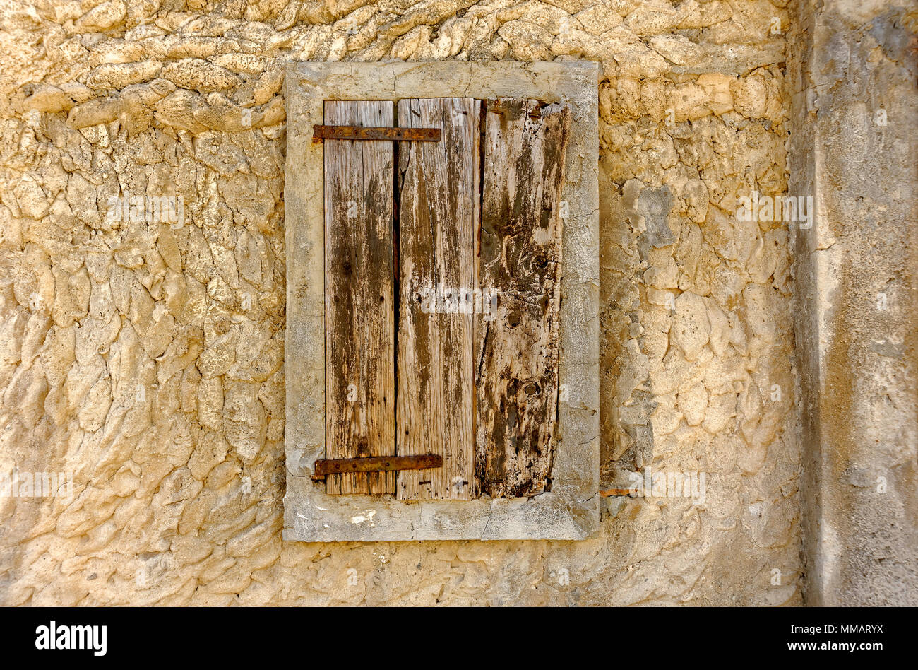 old shuttered window in Spain Stock Photo