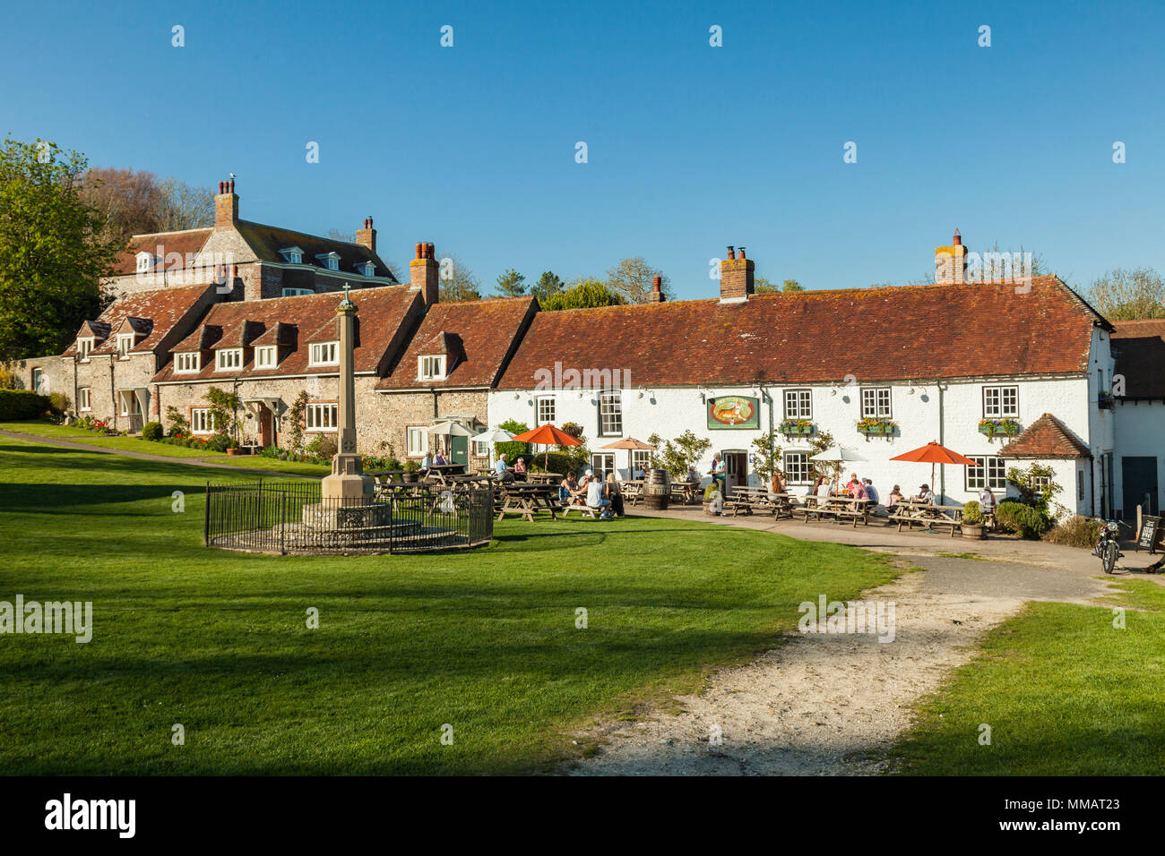 Spring afternoon in East Dean village, East Sussex, England. Stock Photo