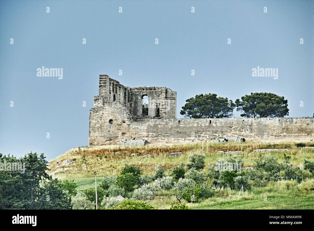 Medieval castle, Gravina in Puglia. Castello Svevo di Gravina Stock Photo