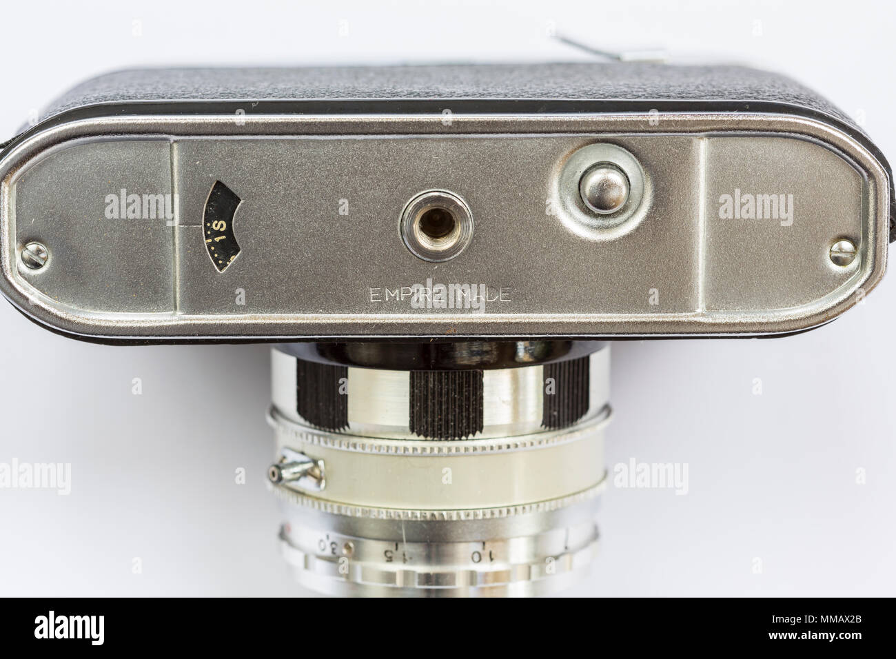 Made in the British Empire. A Halina camera made in the mid 1960's in Hong Kong. Stock Photo