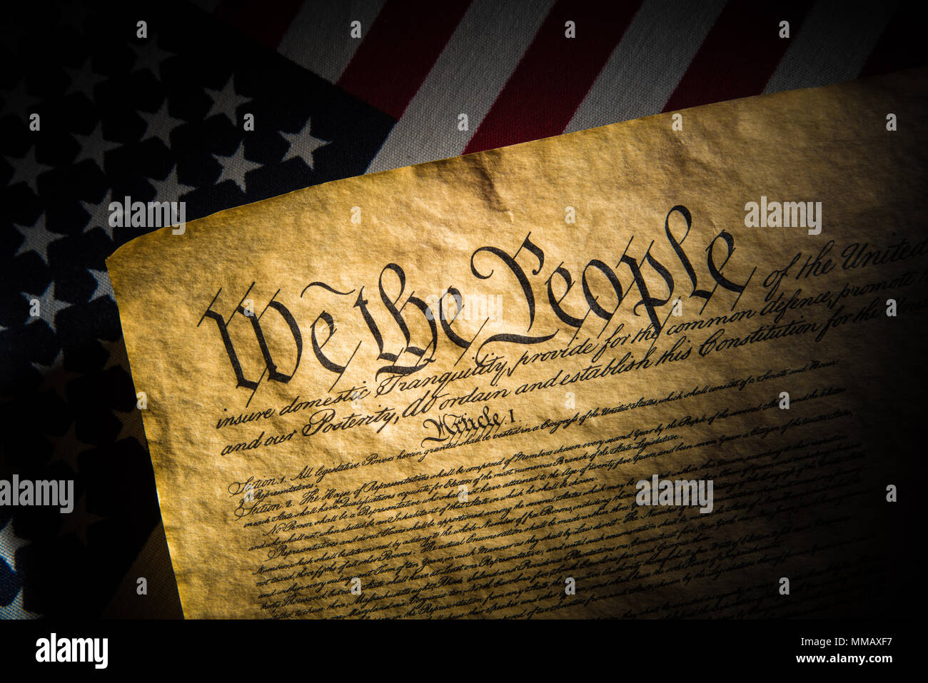 A copy of the constitution of the United States of America Stock Photo