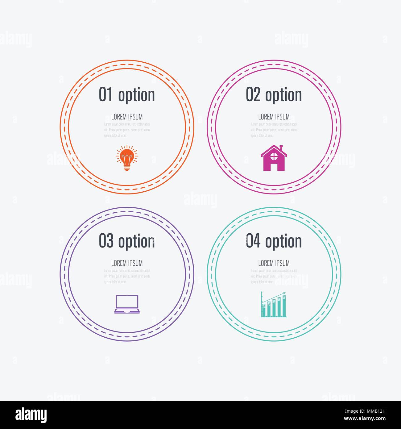 Infographics template 4 options with circle Stock Vector Image & Art ...