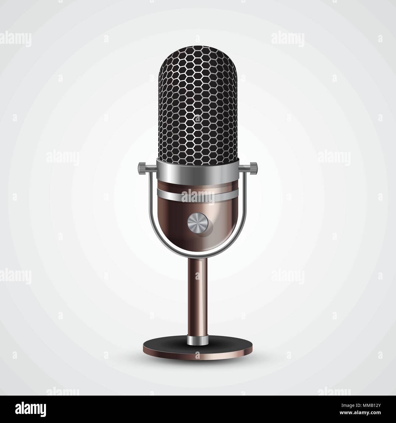 Microphone on white background Stock Vector