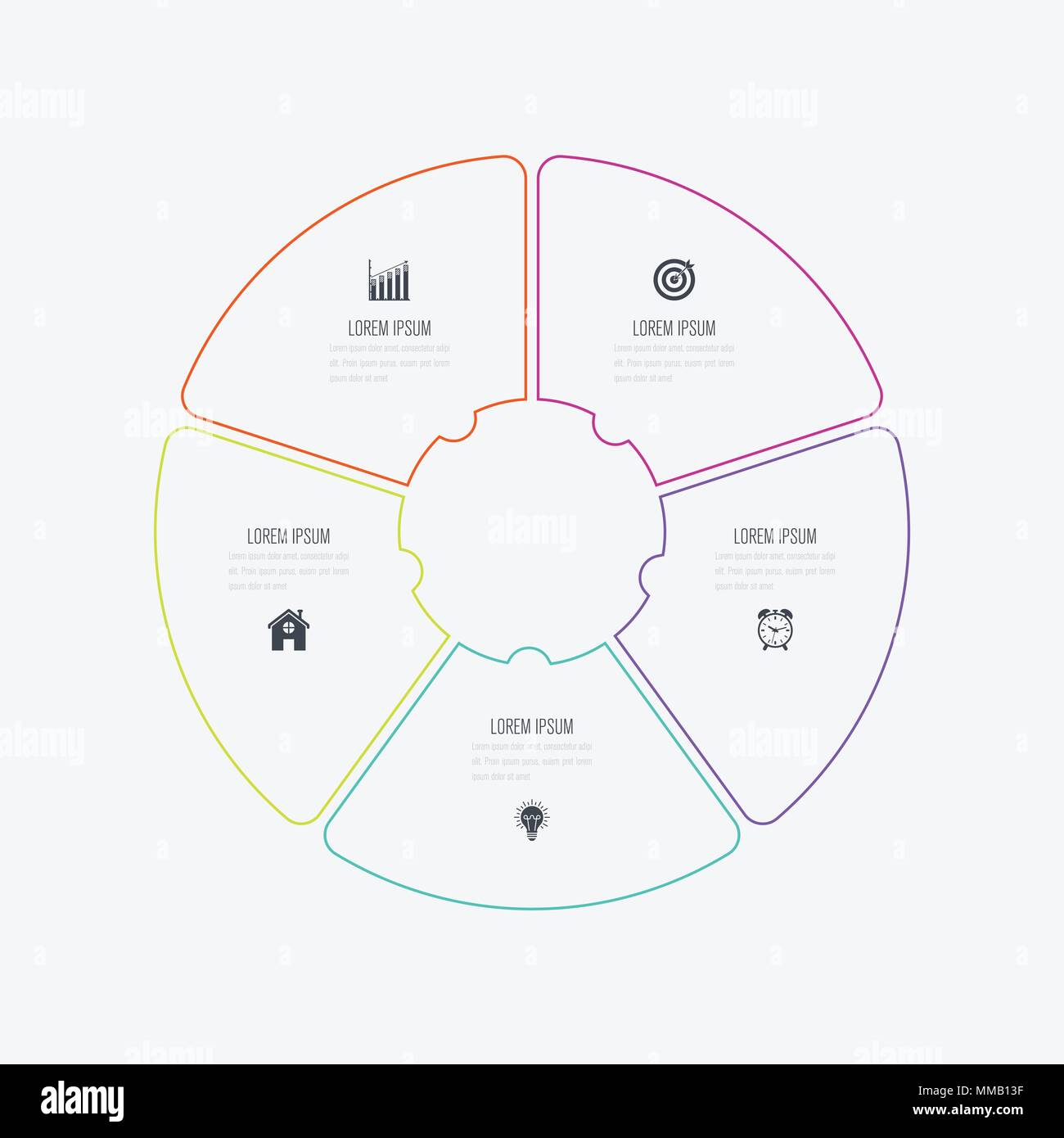 Infographics template 5 options with circle Stock Vector Image & Art ...