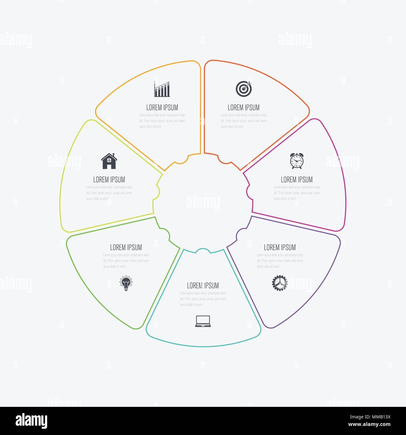 Infographics template 7 options with circle Stock Vector Image & Art ...