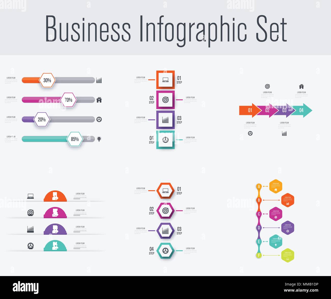 Set with infographics Stock Vector