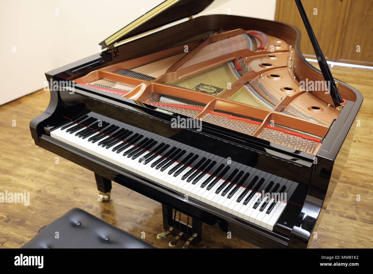 Top view shot of a grand piano indoors Stock Photo - Alamy