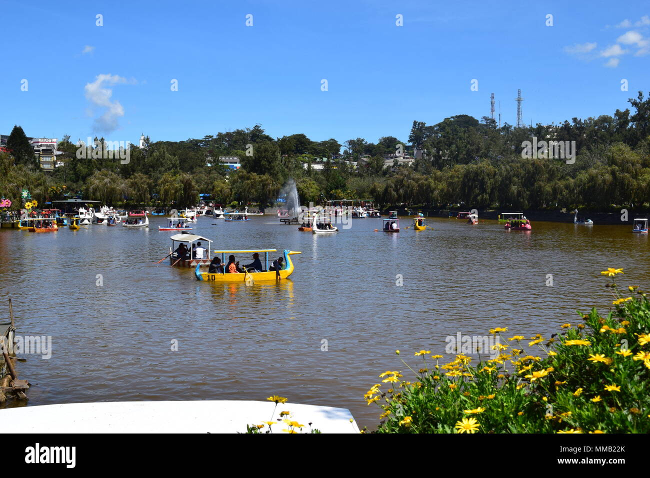 Family Boating At The Burnham Park Lake Located Within The Heart Of ...