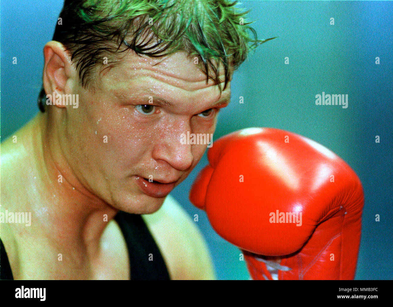 Boxing: portrait of professional boxer  Torsten MAY, Germany, June 1998 Stock Photo