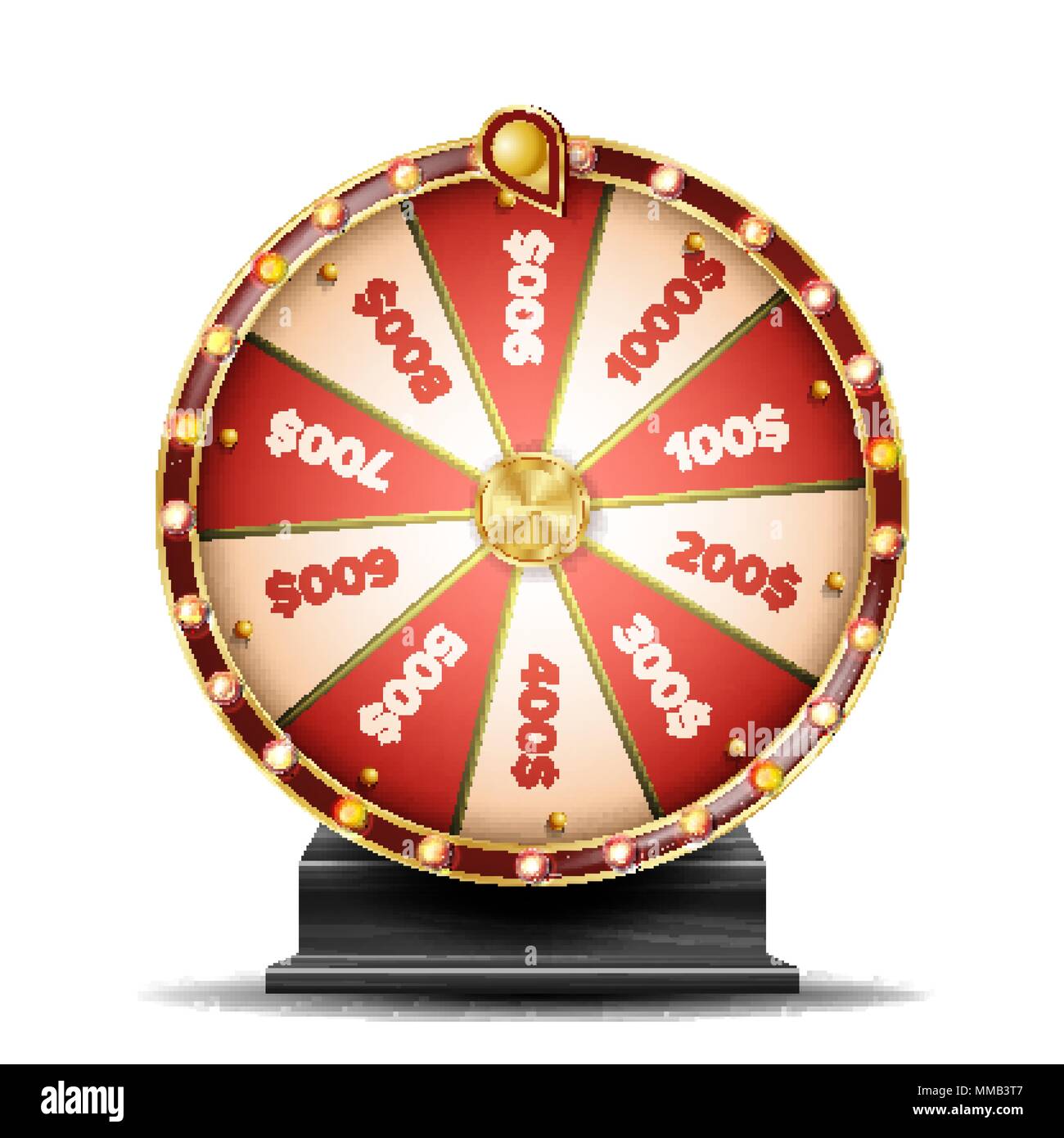 Fortune Wheel Vector Spinning Lucky Roulette Lottery Luck Illustration Stock Vector Image Art Alamy
