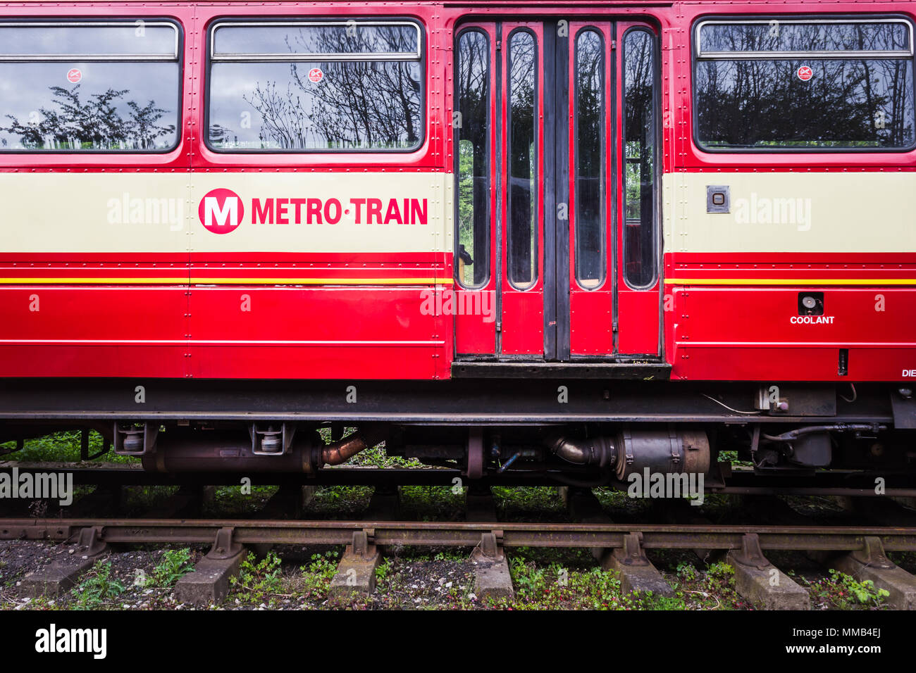 Metro train carriage, Swanwick Junction Derbyshire Stock Photo