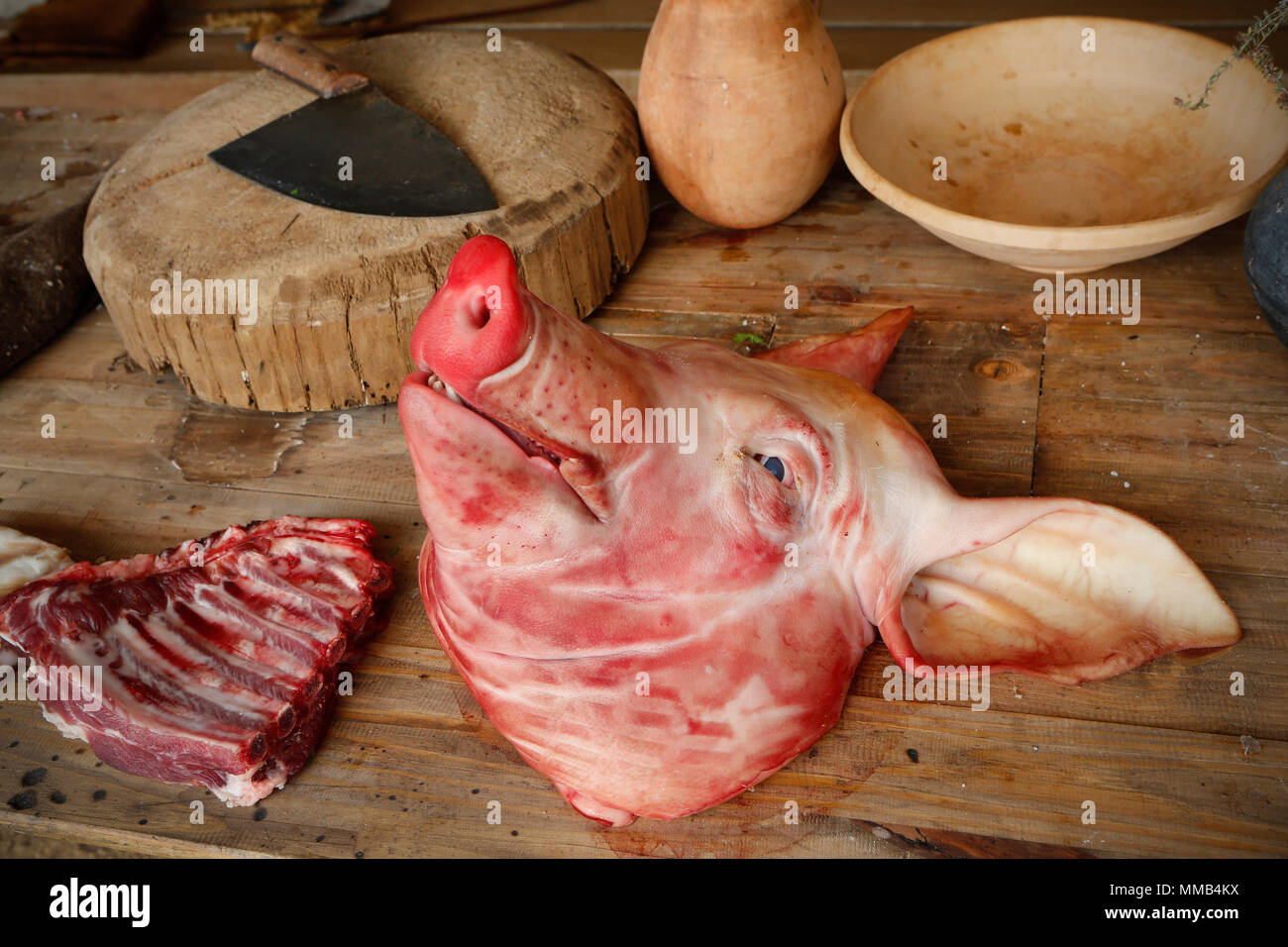 Pig's head Stock Photo