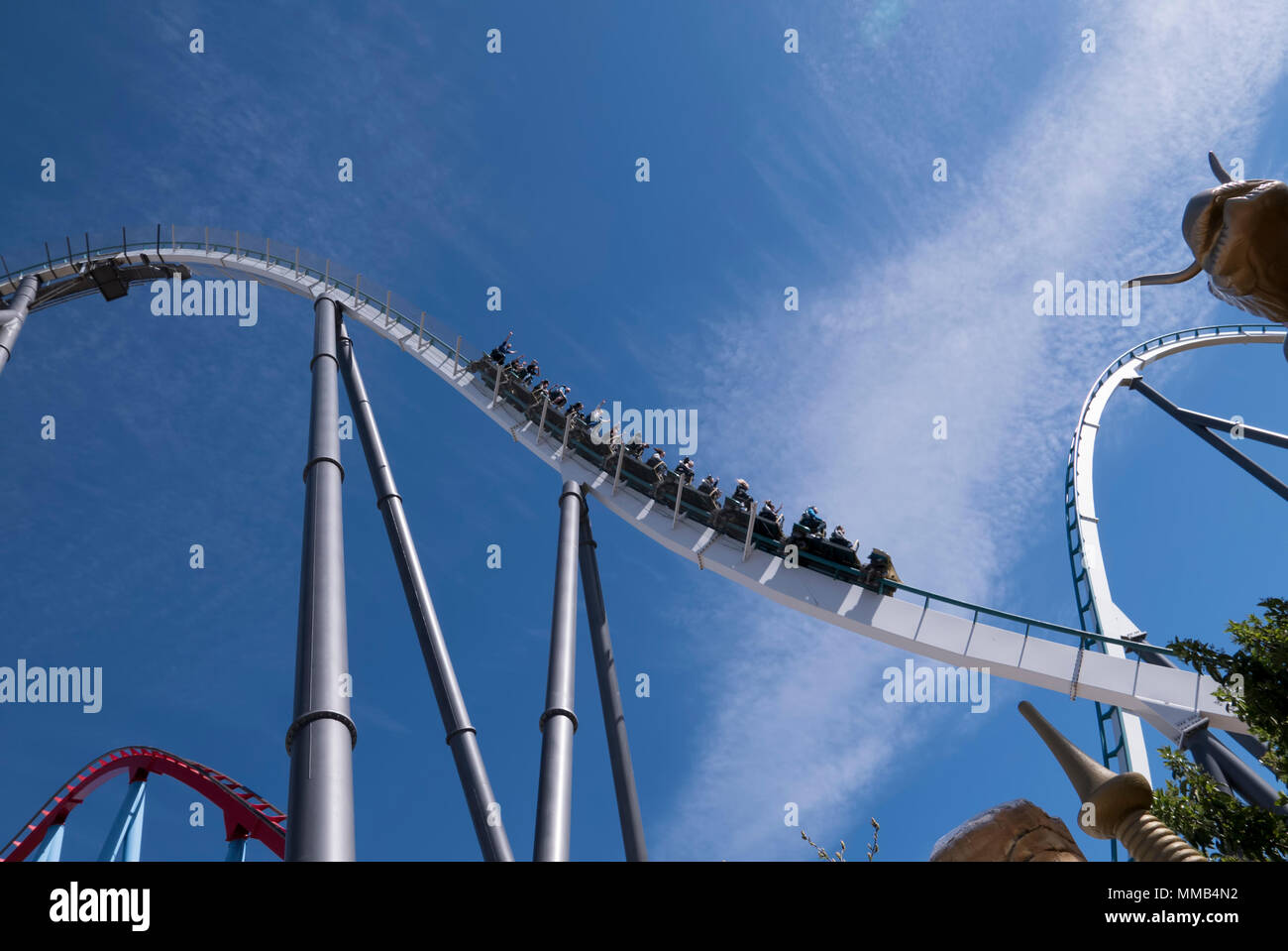 Shambhala roller coaster at Port Aventura World, Spain Stock Photo Alamy