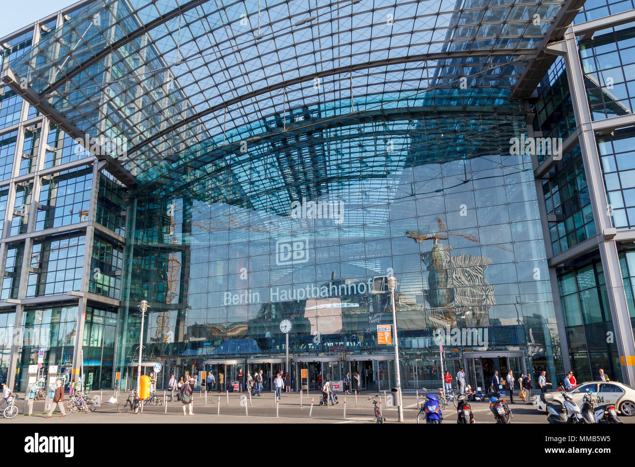 Main entrance at the central train station Berlin Hauptbahnhof, the