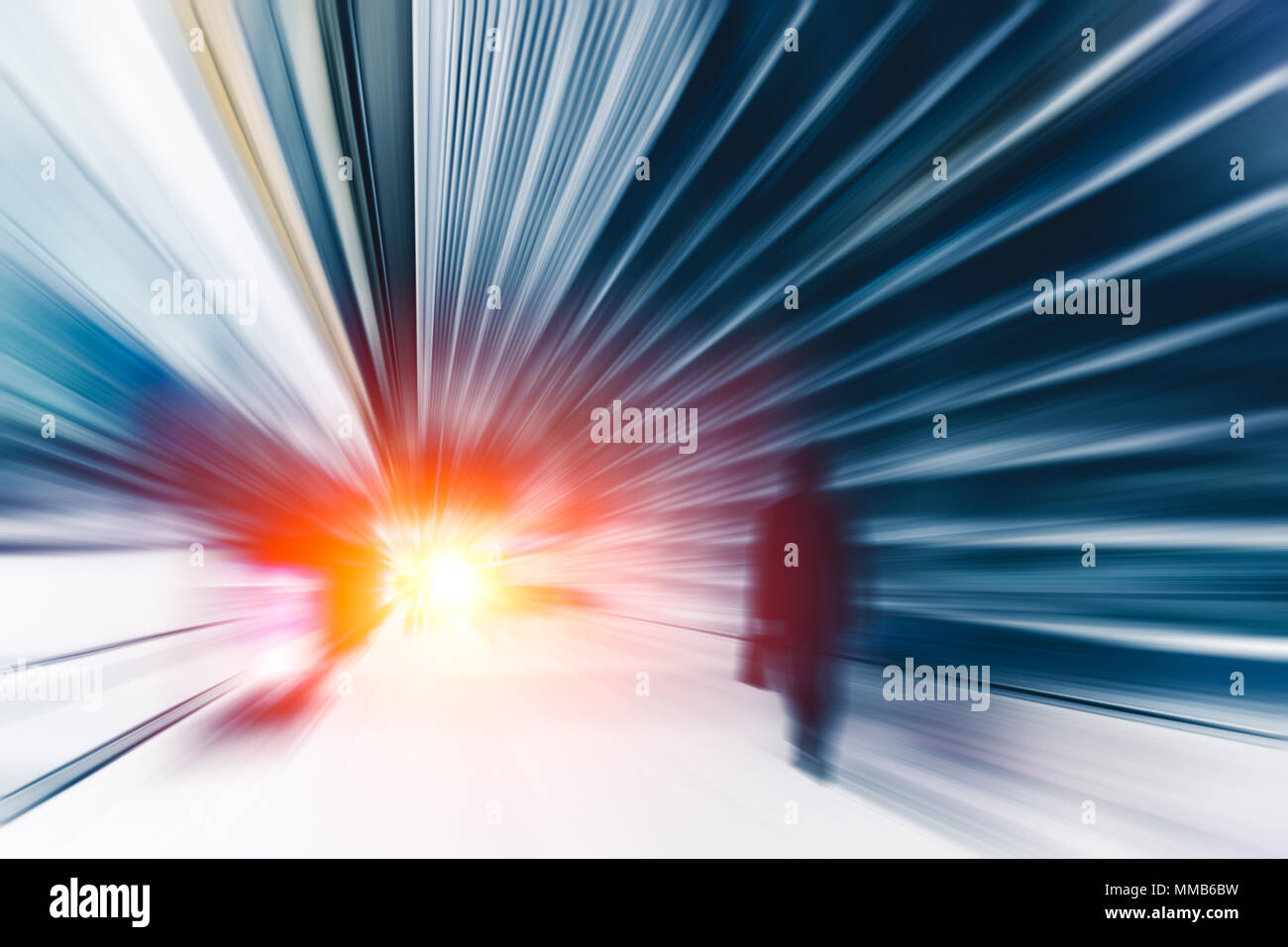 Blur High speed business man perform action to go fast forward concept Stock Photo
