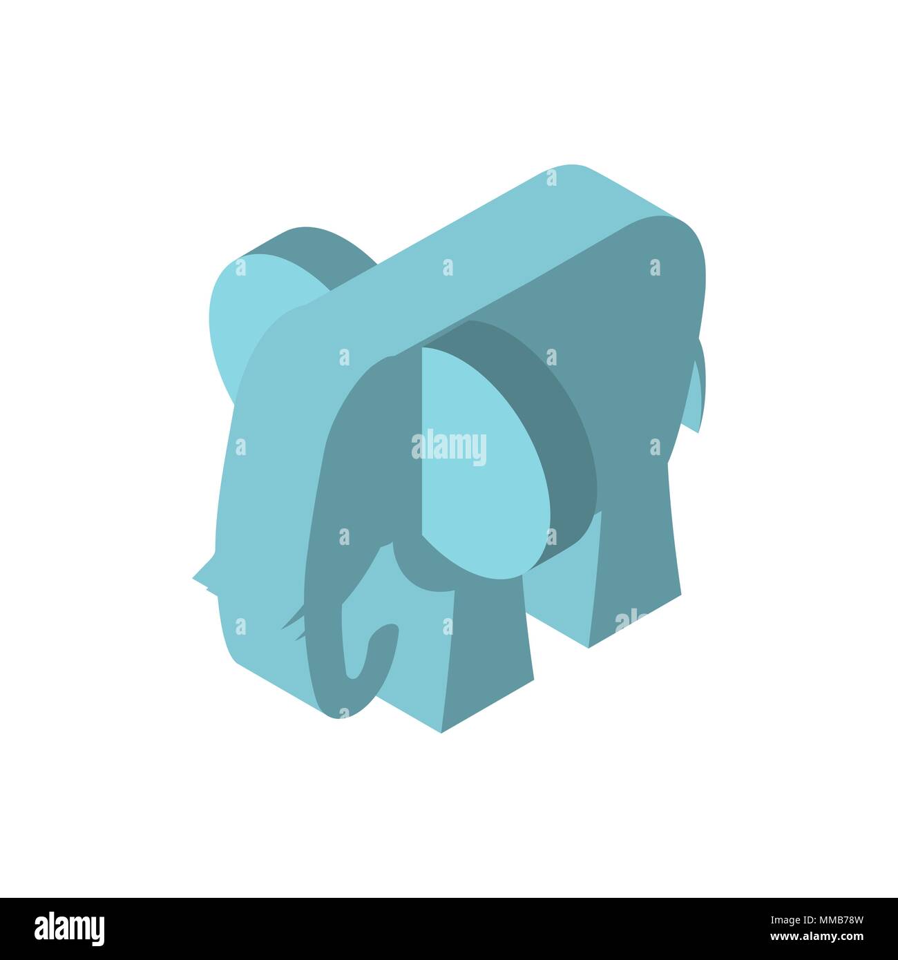 Elephant isometry style. African animal Vector illustration Stock Vector
