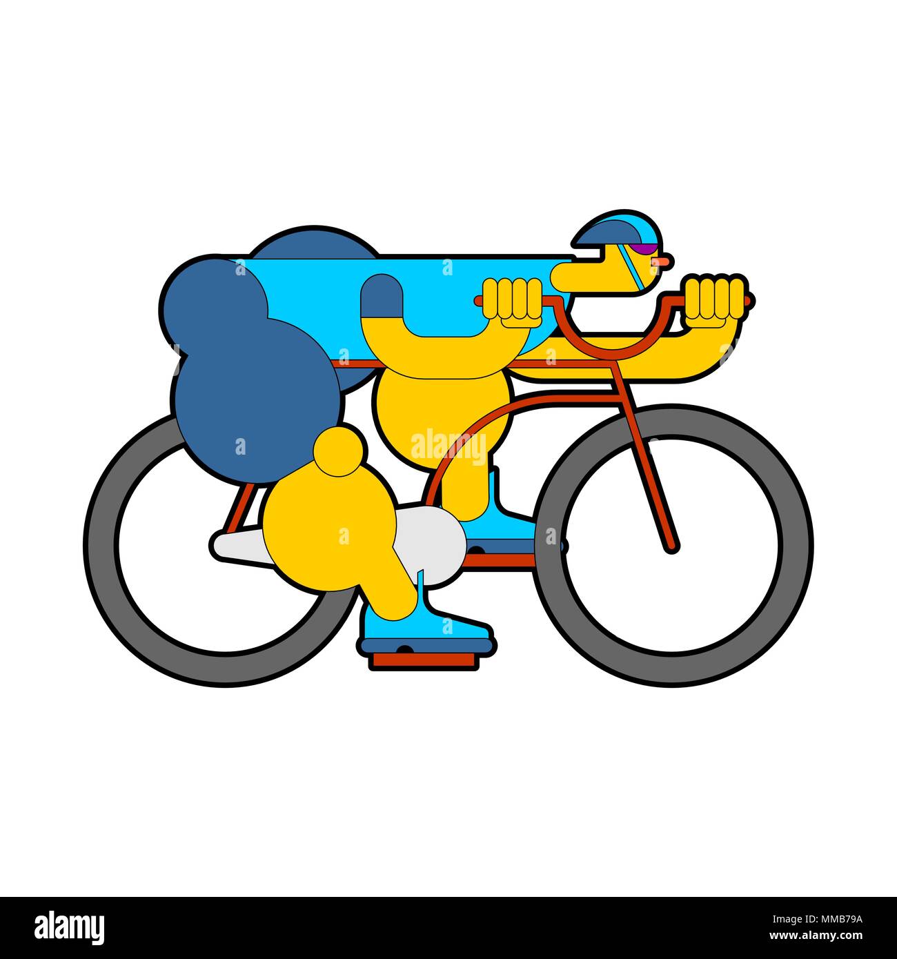 Cyclist isolated. Bicycle race. Sports Vector illustration Stock Vector