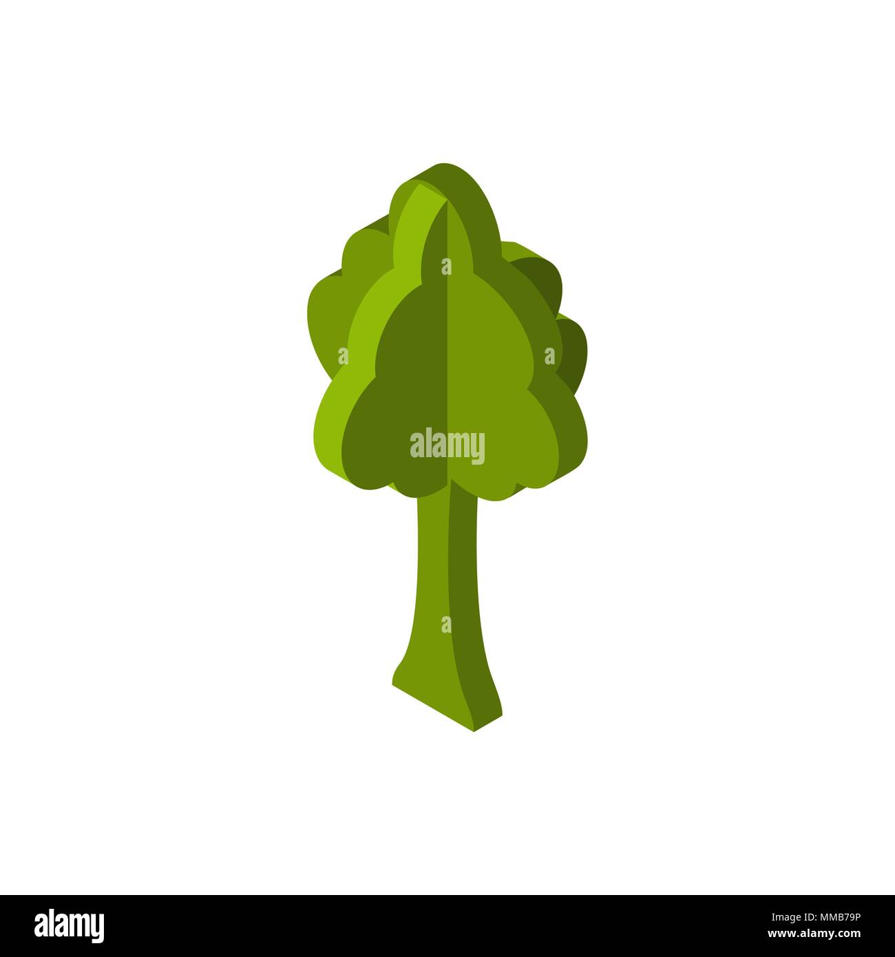 Tree Isometric style isolated. Wood Vector Illustration Stock Vector
