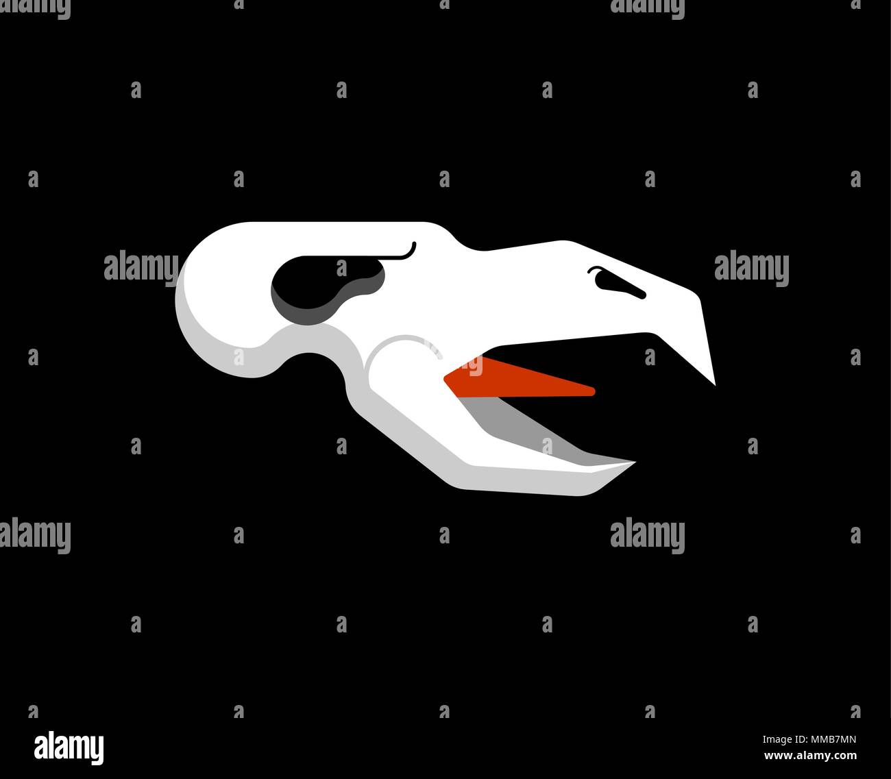 Bird skull. head of crow skeleton. Vector illustration Stock Vector