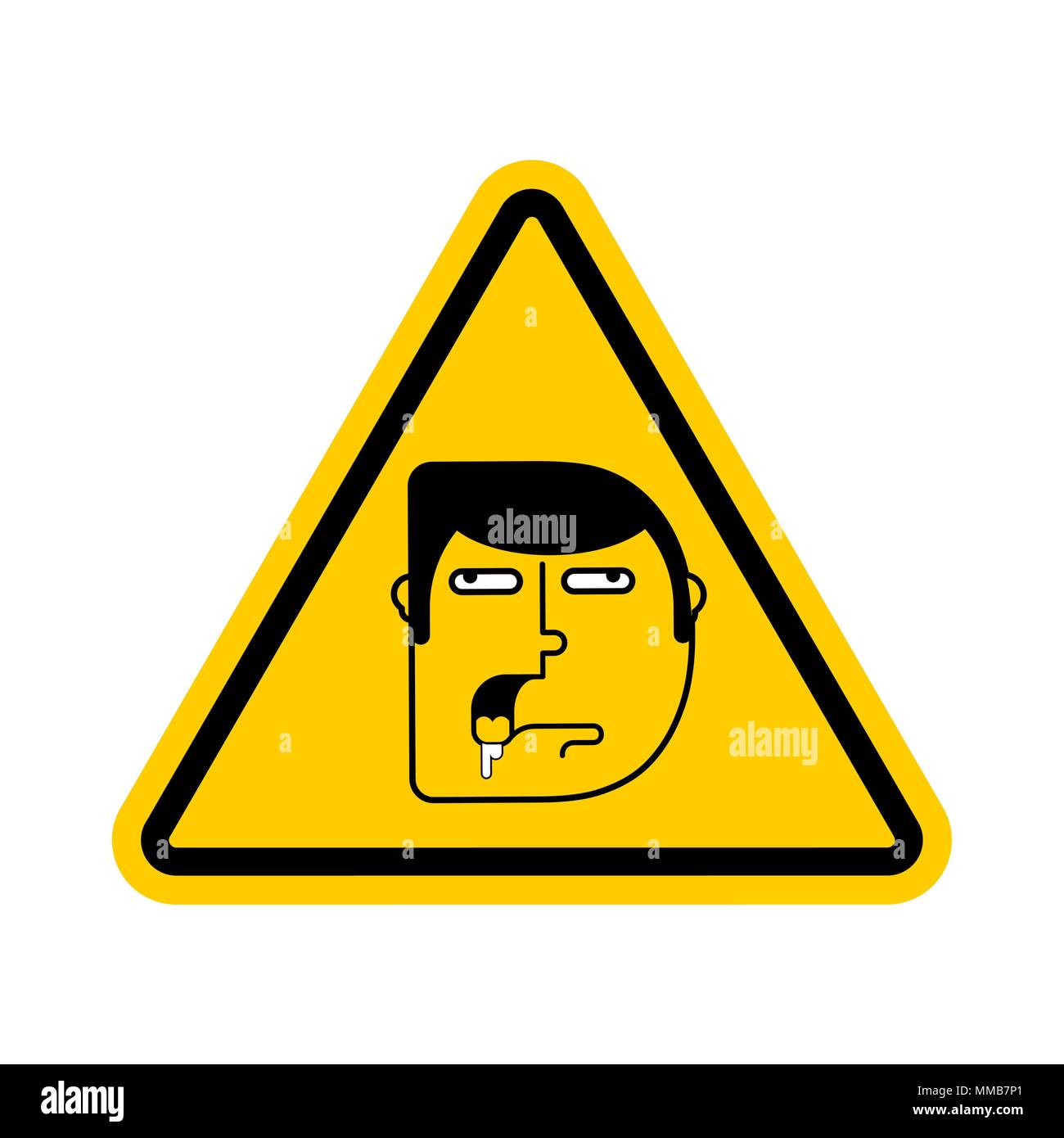 Attention stupid. Caution blunt. Road yellow Warning sign. Look out fool. Vector illustration Stock Vector
