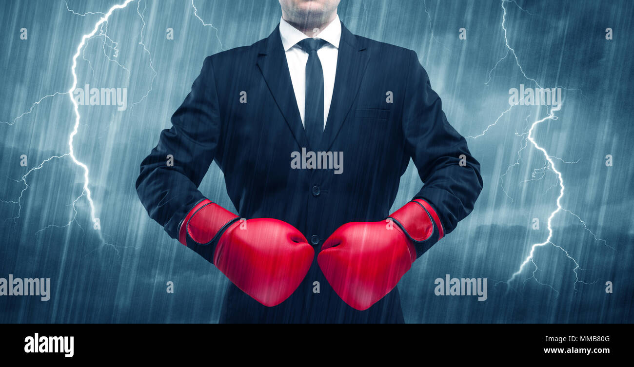 A dangerous sales person getting ready for a fight concept with red