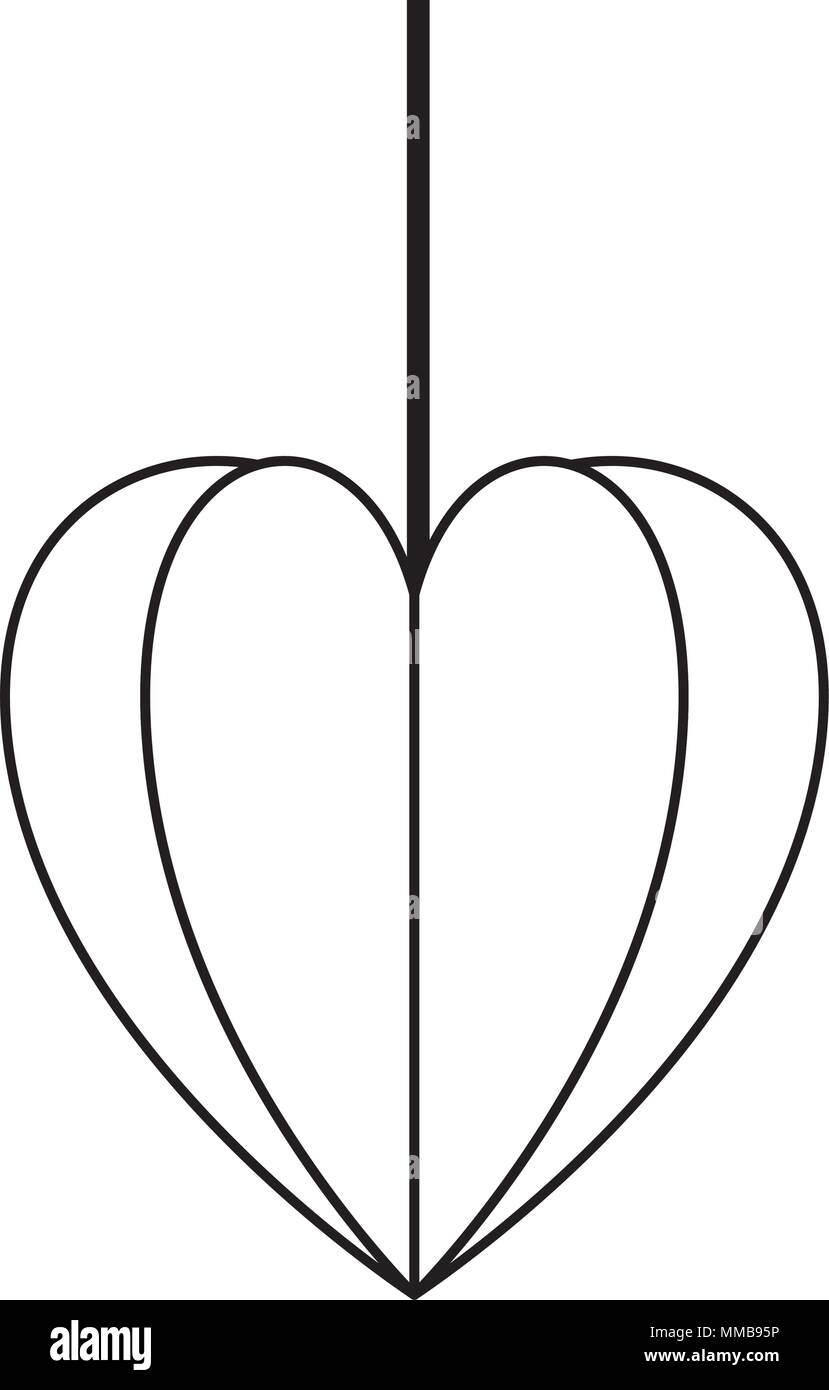 heart love hanging decorative icon Stock Vector