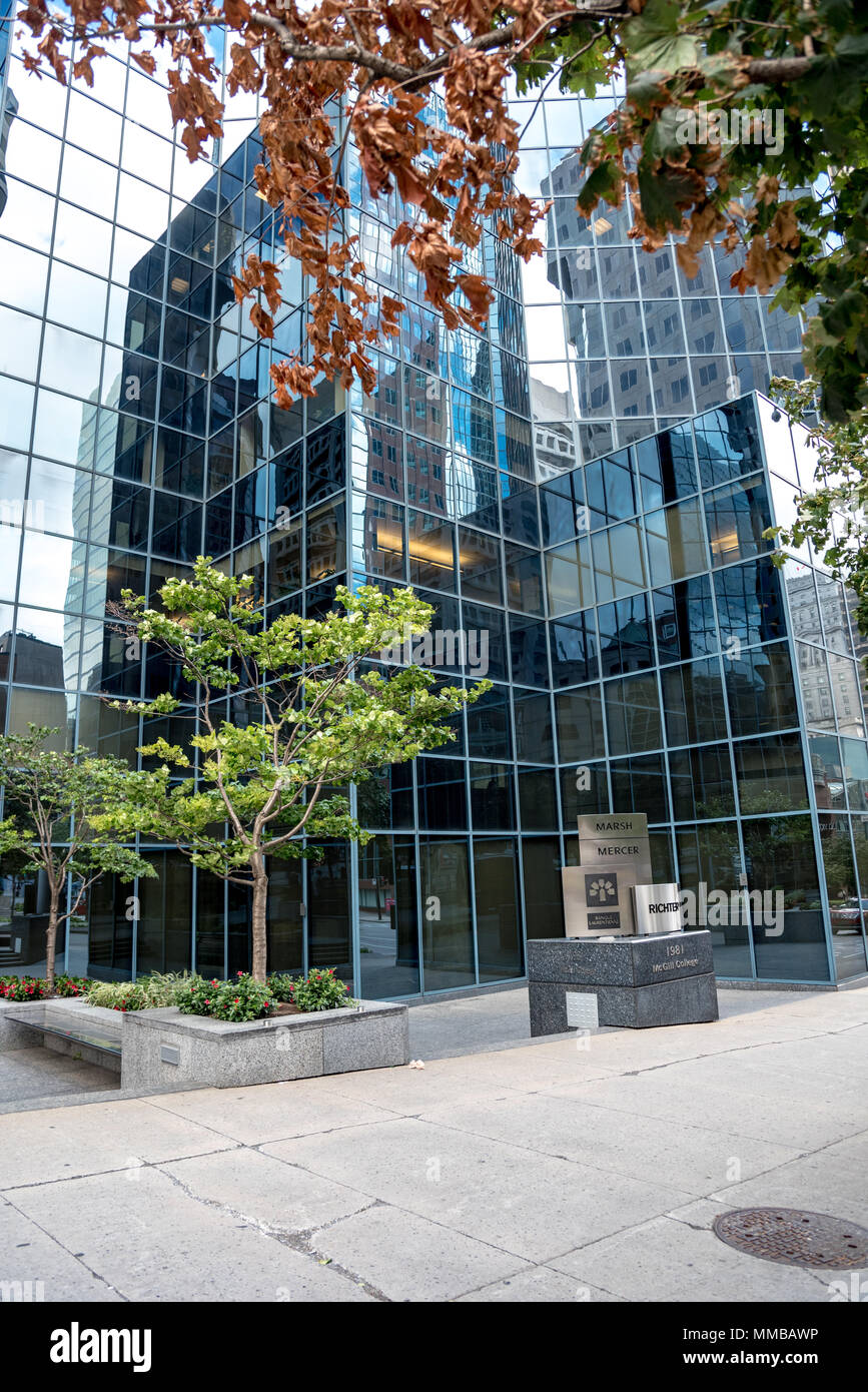 Buildings on Avenue McGill College in Montreal, Canada Stock Photo